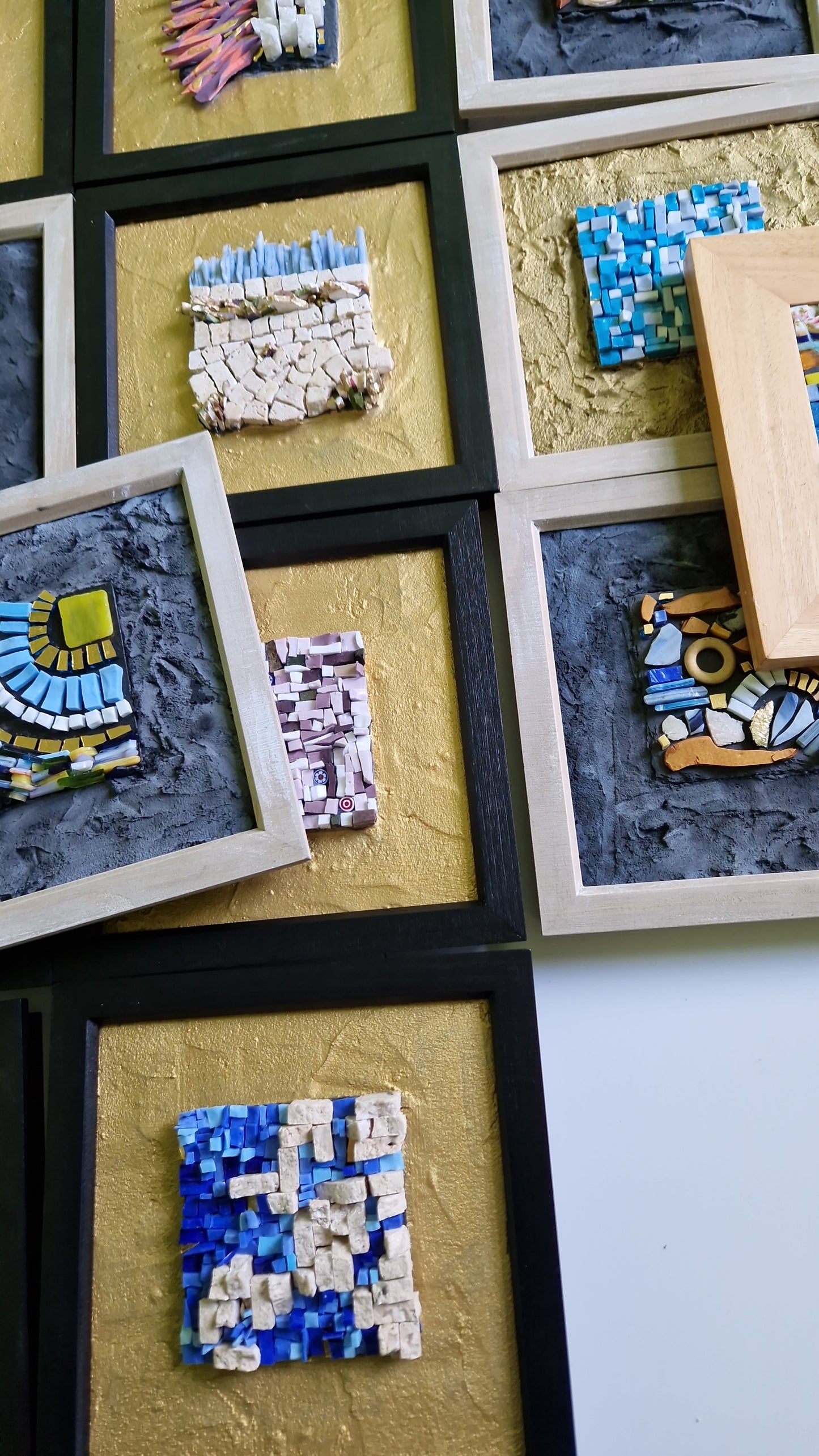 Blue, Gold Leaf Smalti Mosaic