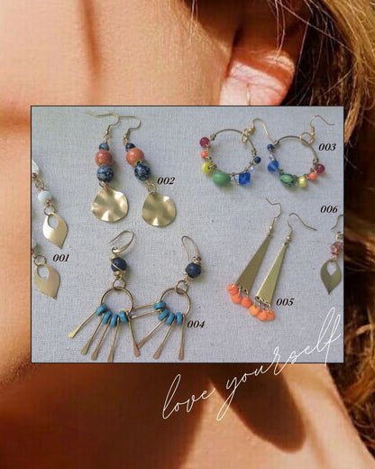 Full Moon Warrior Raw Brass Earrings