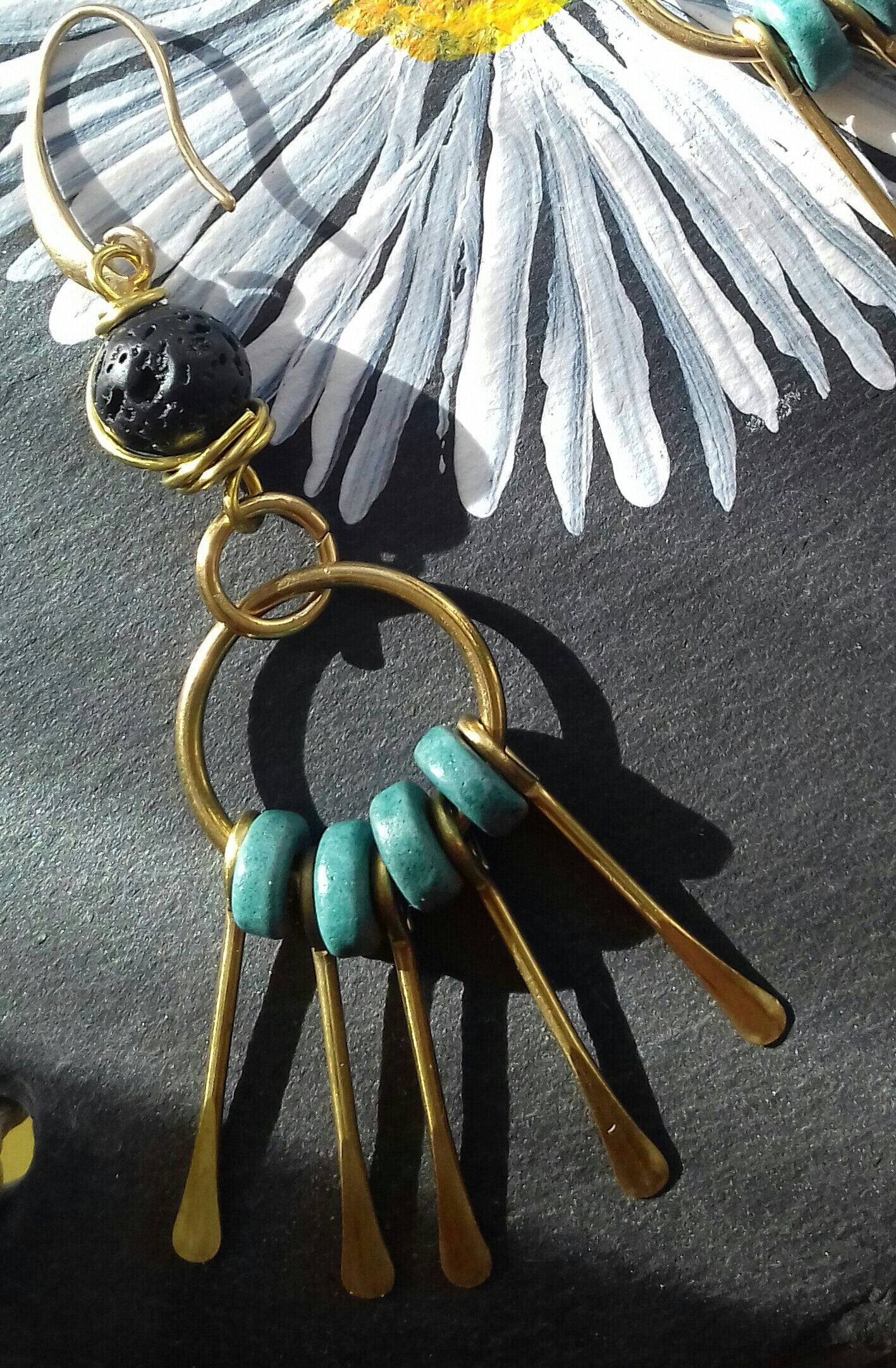 Los Rayos Raw Brass Earrings