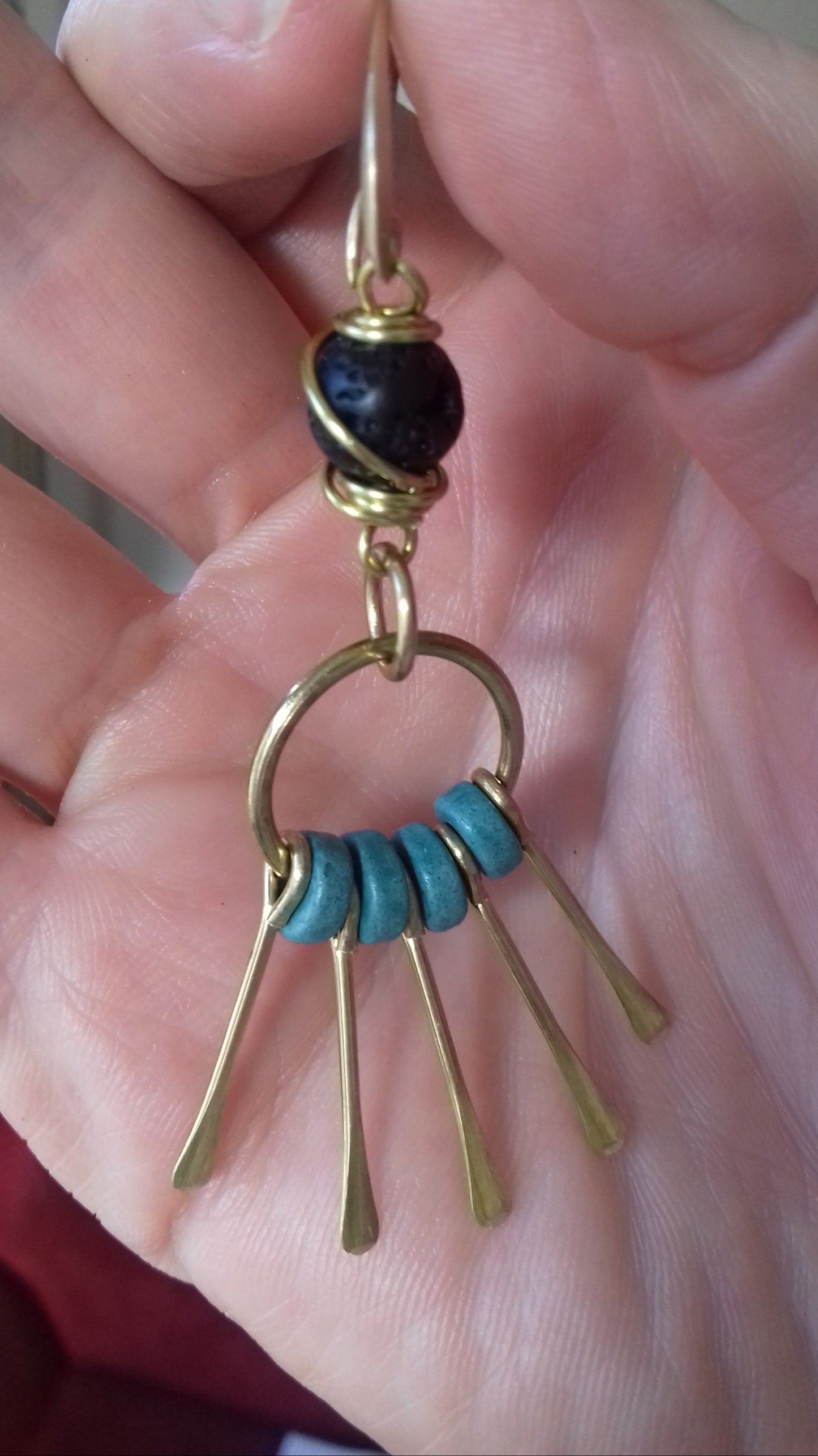 Los Rayos Raw Brass Earrings