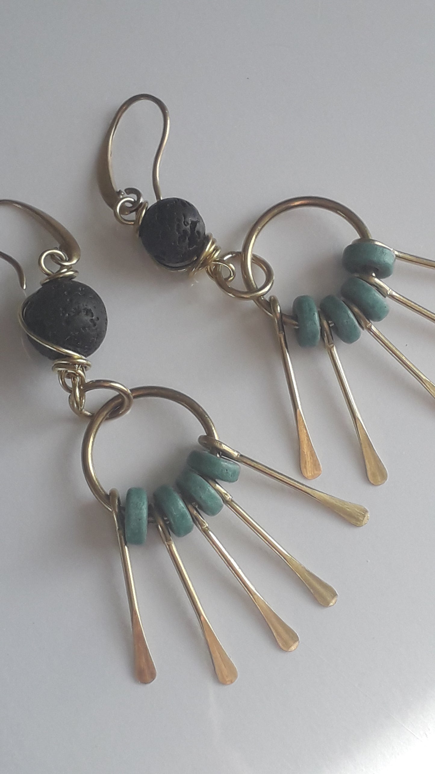 Los Rayos Raw Brass Earrings
