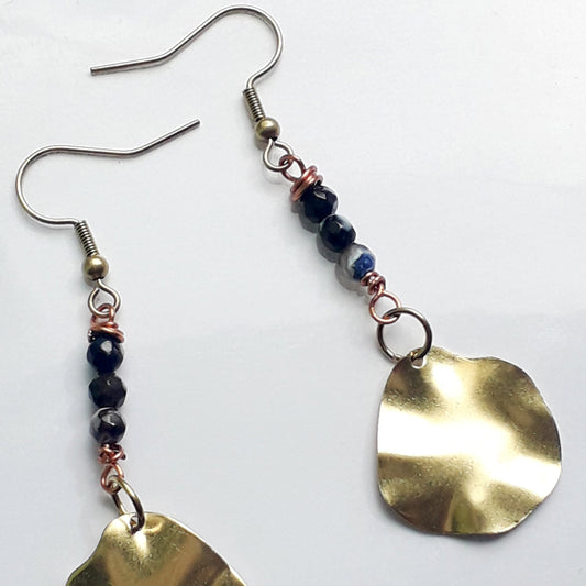 Full Moon Warrior Raw Brass Earrings