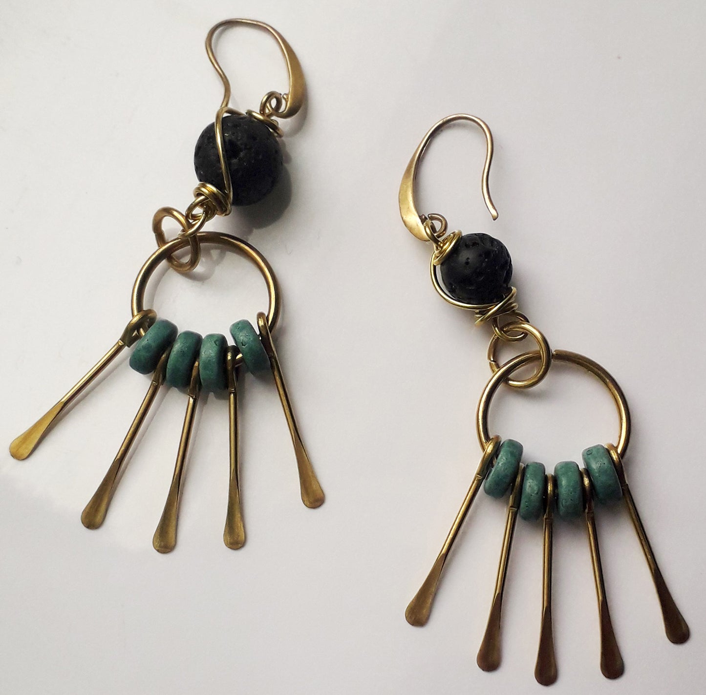 Los Rayos Raw Brass Earrings