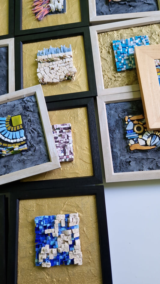 Blue, Gold Leaf Smalti Mosaic