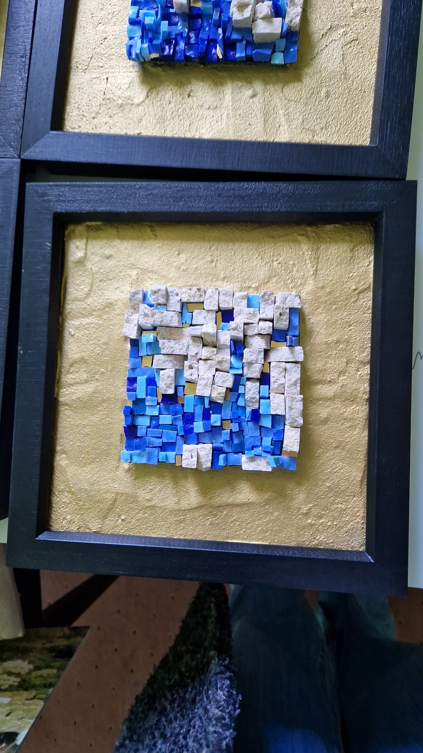 Blue, Gold Leaf Smalti Mosaic
